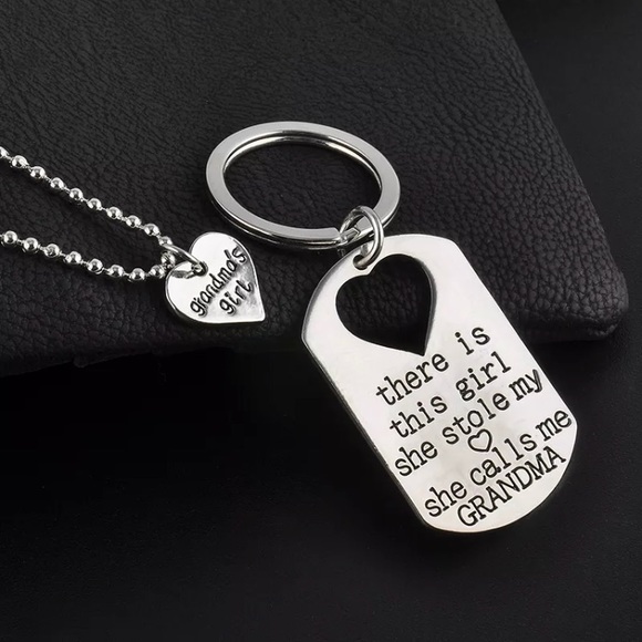 Jewelry - Grandma's girl necklace and keychain set NEW